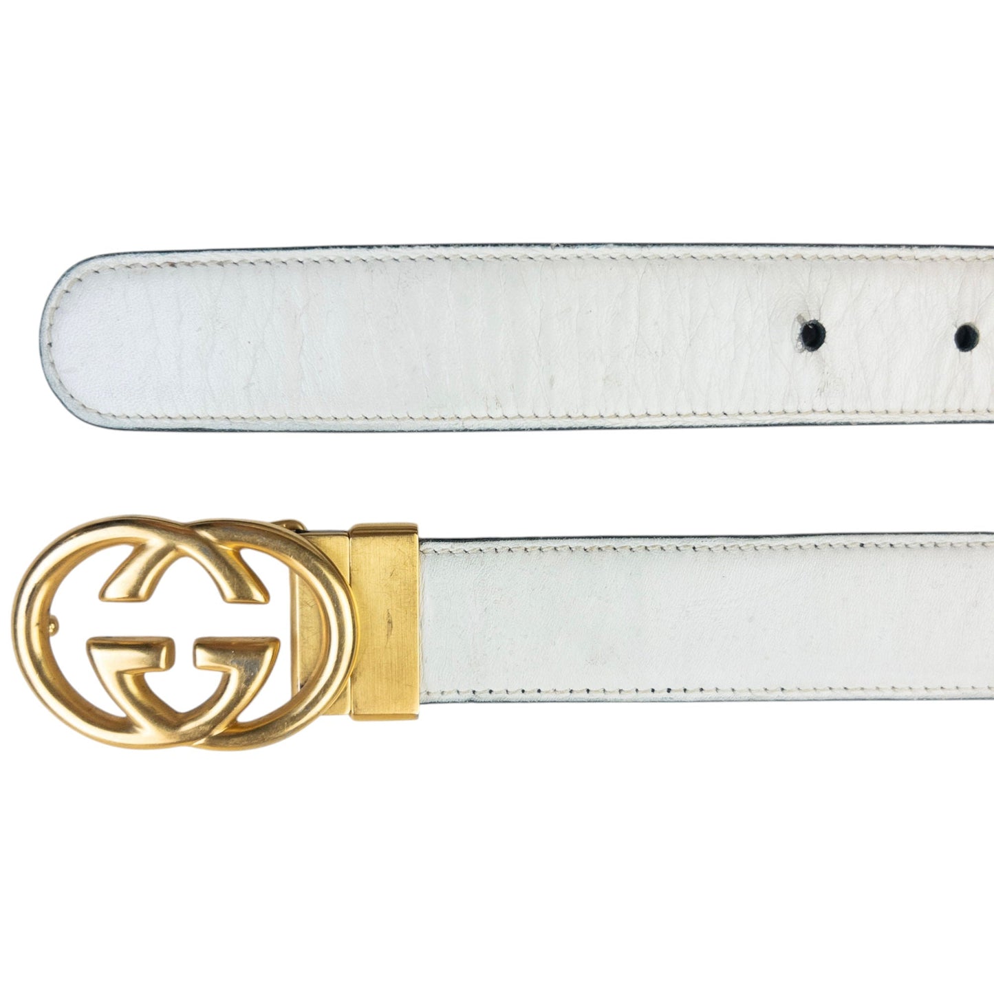 Vintage 80s Gucci Leather Belt Size W28 | O/S, Gold