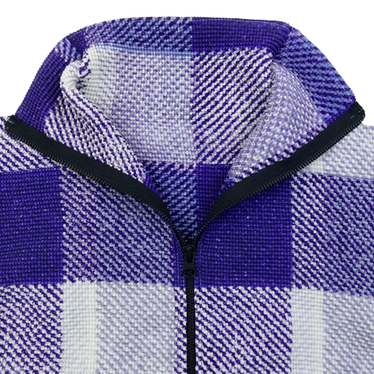 Vintage 90s Issey Miyake Checkered Zip Cardigan Womens SAMPLE Size S | Small, Purple
