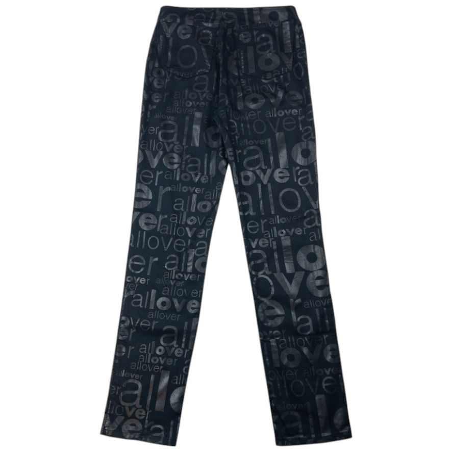 Vintage 90s Moschino Jeans Love All Over Jacket & Trousers Suit Set Womens Size M | Medium, Black