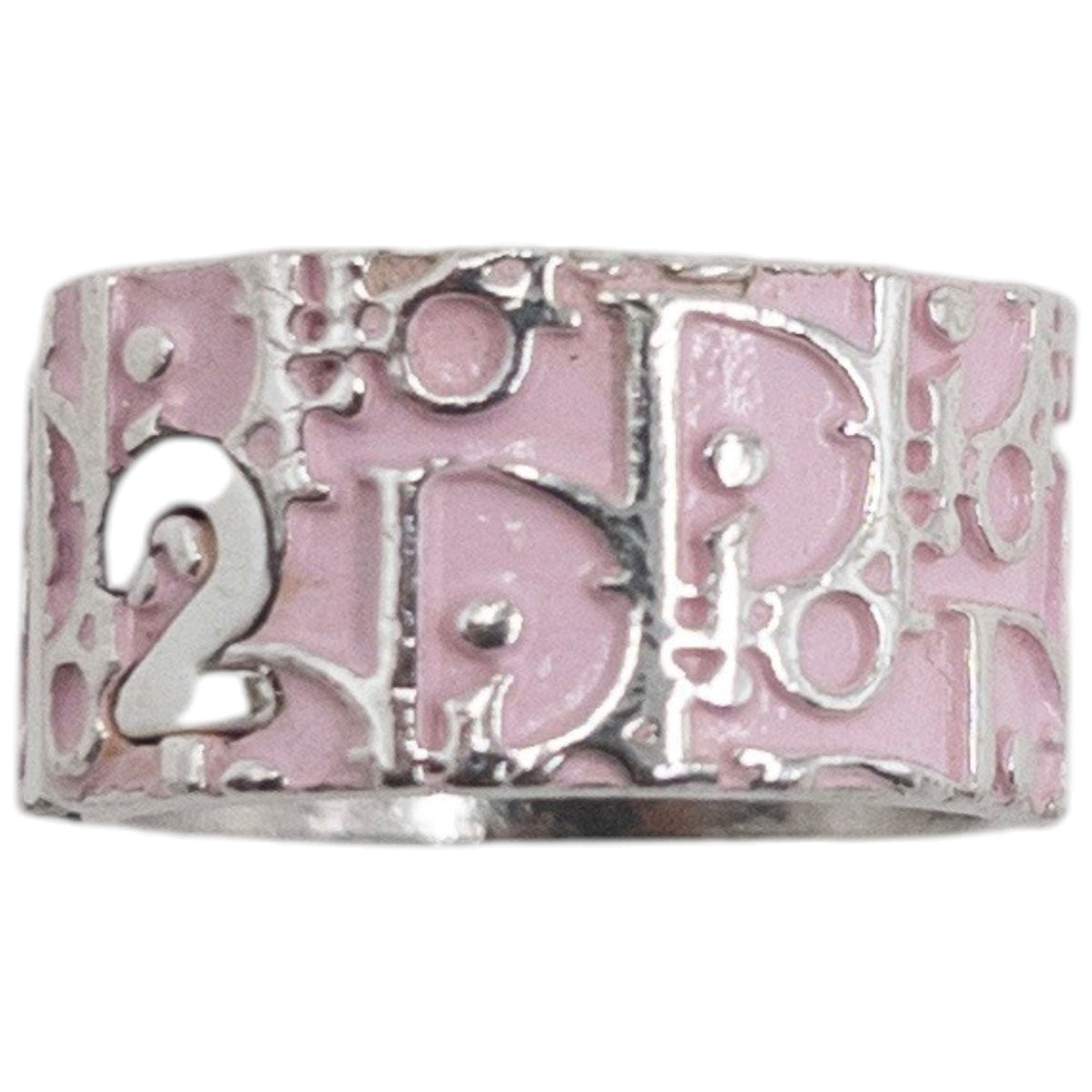 Vintage 2000s Dior By John Galliano Monogram Number Ring | O/S, Pink