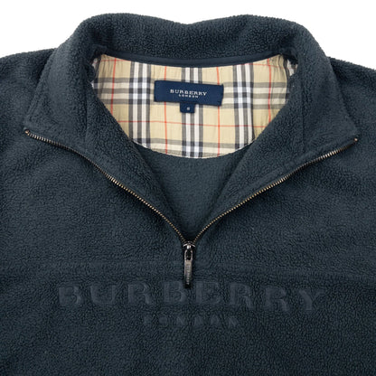 Vintage Burberry Embroidered Q Zip Fleece Sweatshirt Size S