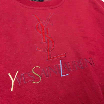 Vintage YSL Yves Saint Laurent Embroidered Sweatshirt Size M