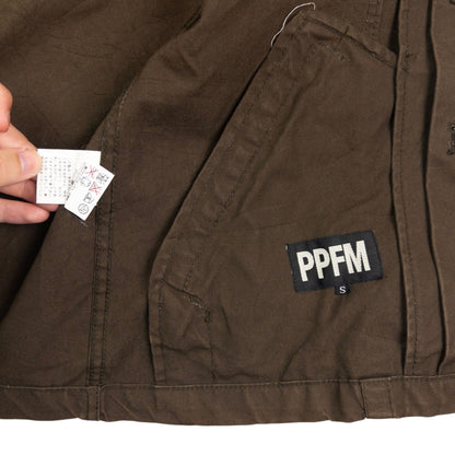 Vintage PPFM Fur Hood Zip Up Cargo Jacket Size S