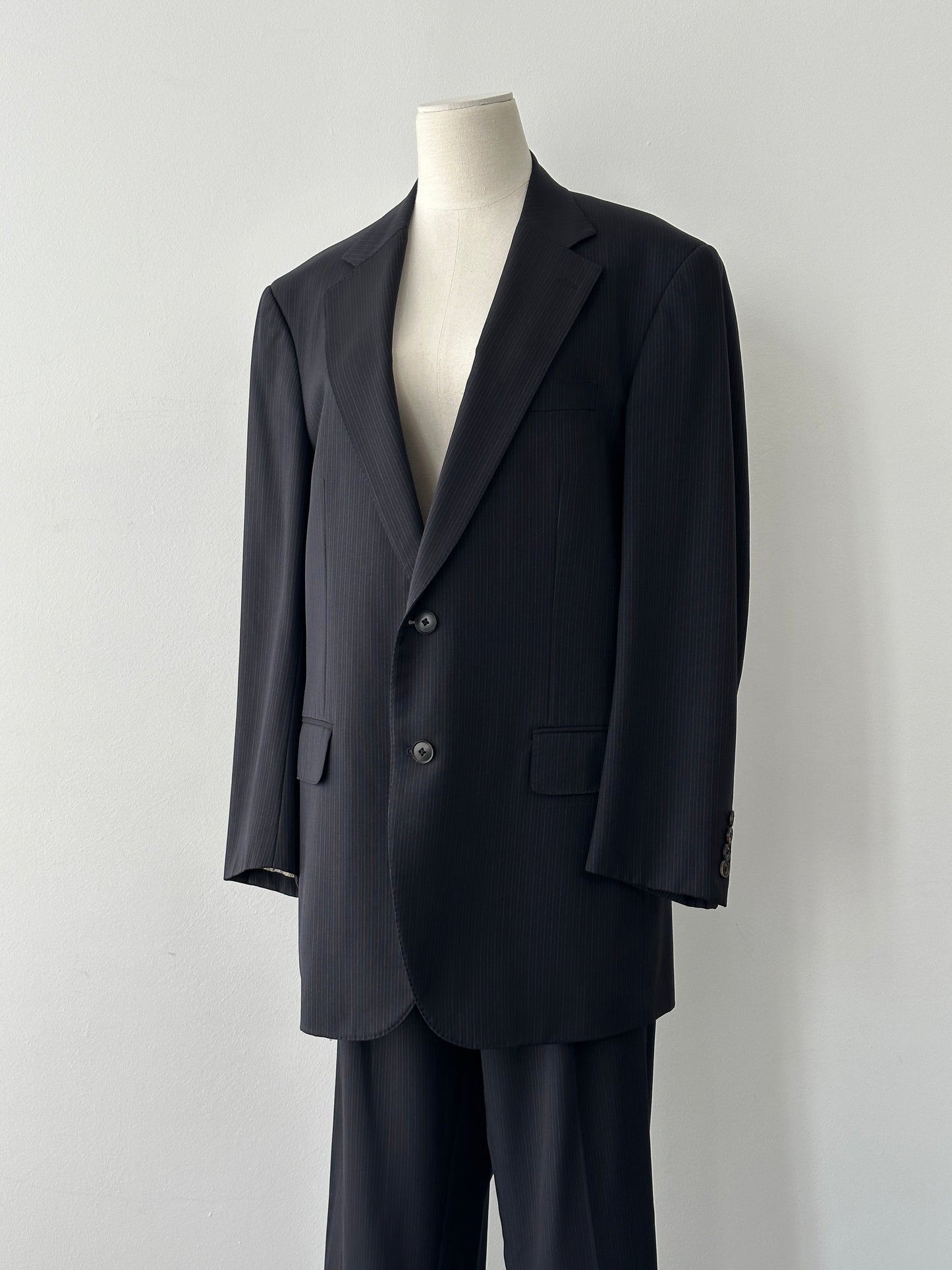 Burberry 2000s Wool Stripe Single Breasted Suit - 44R/W32