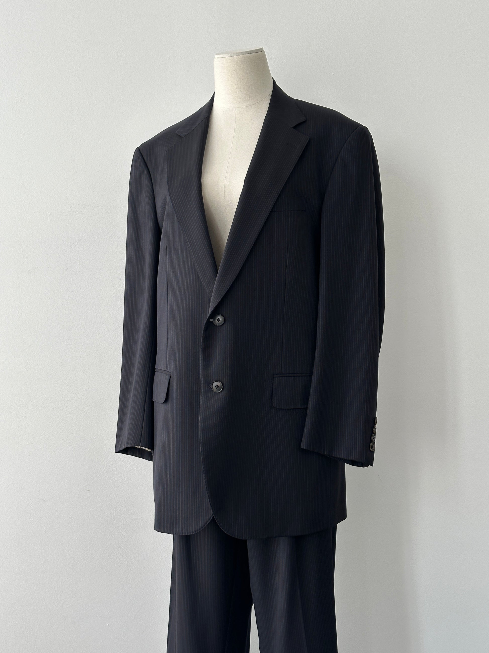 Burberry 2000s Wool Stripe Single Breasted Suit - 44R/W32