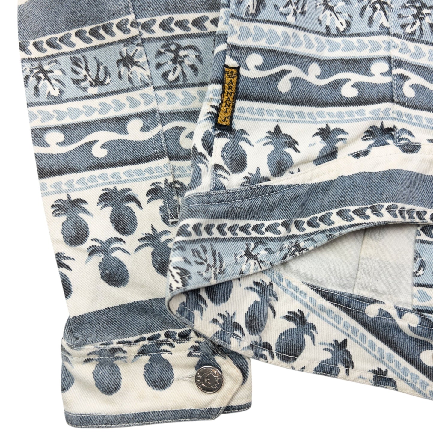 Vintage 90s Armani Jeans Tropical Denim Jacket Womens Size S | Small, Blue