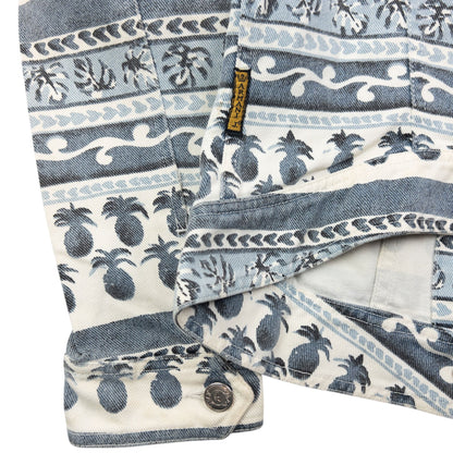 Vintage 90s Armani Jeans Tropical Denim Jacket Womens Size S | Small, Blue