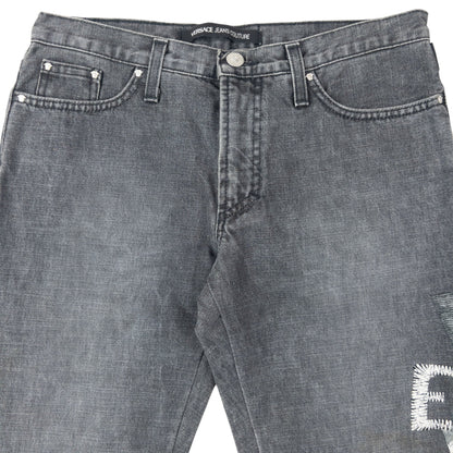 Vintage 2000s Versace Jeans Couture Embroidered Denim Jeans Womens Size W29 | W29, Grey