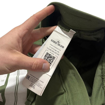 Stone Island Printed Cotton Shorts | Large, Olive Green