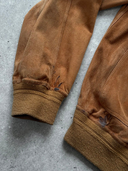 Italian Vintage 1980s Reversible Suede Leather Jacket - L