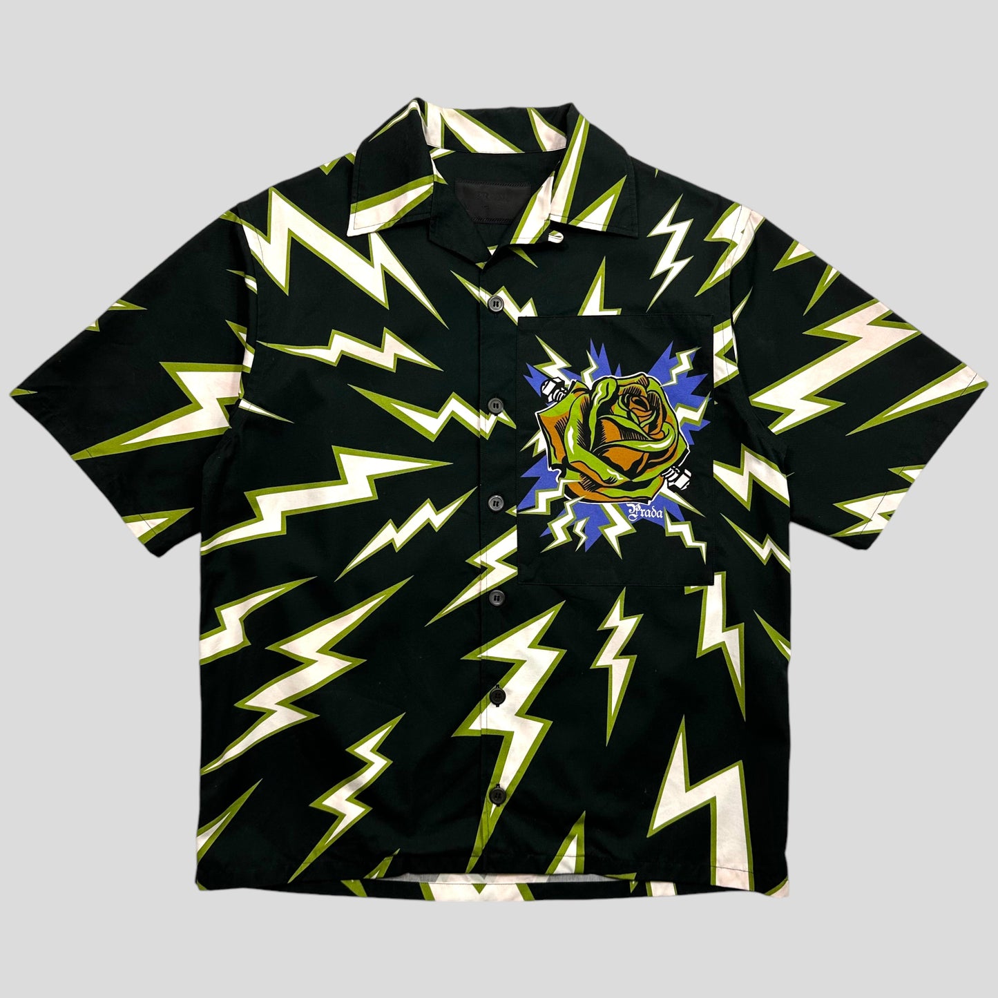 Prada x Frankenstein FW19 Boxy Lightning Shirt - XS (S/M) | Default Title, Green