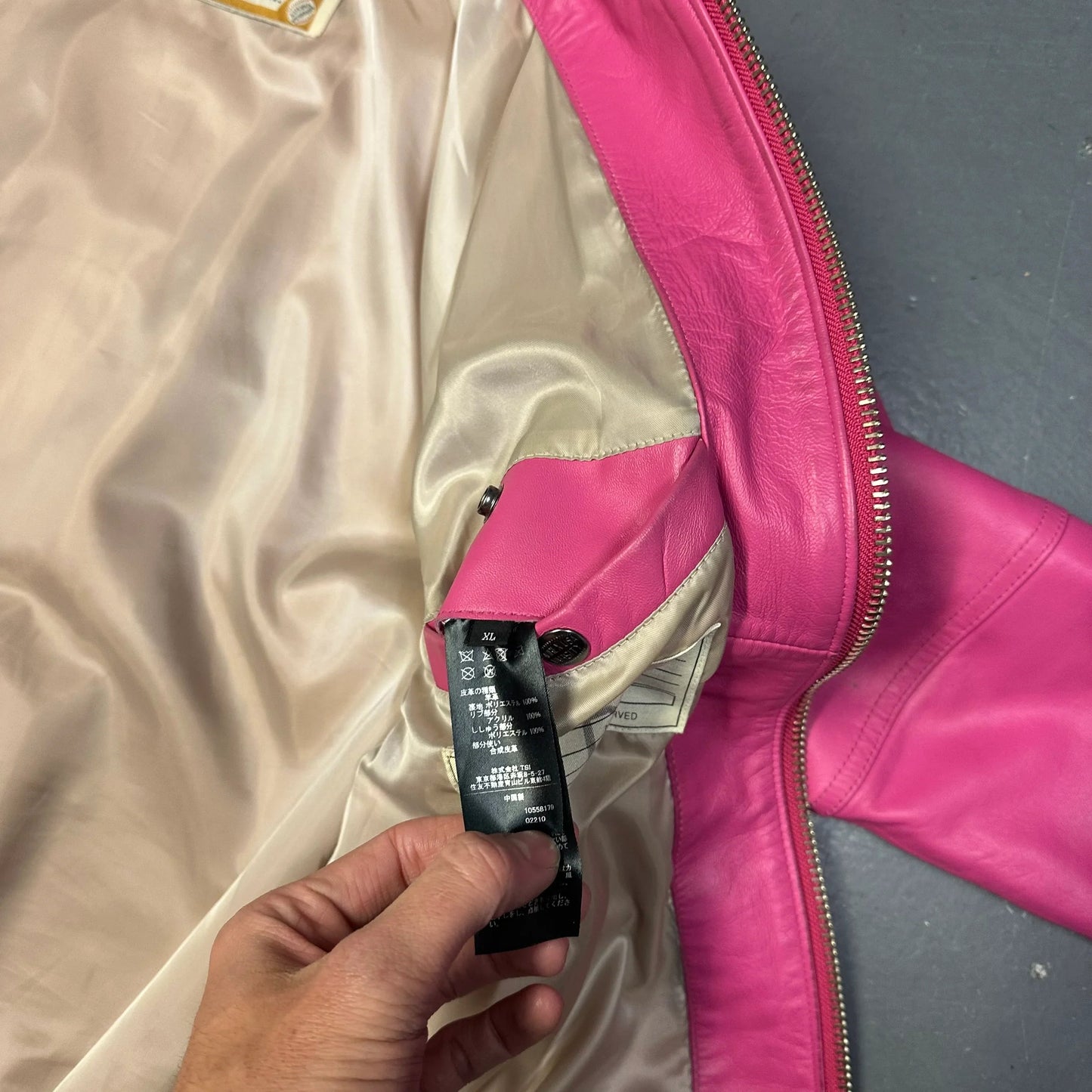 Avirex Icon Leather Jacket  In Pink (XL) | XL, Pink