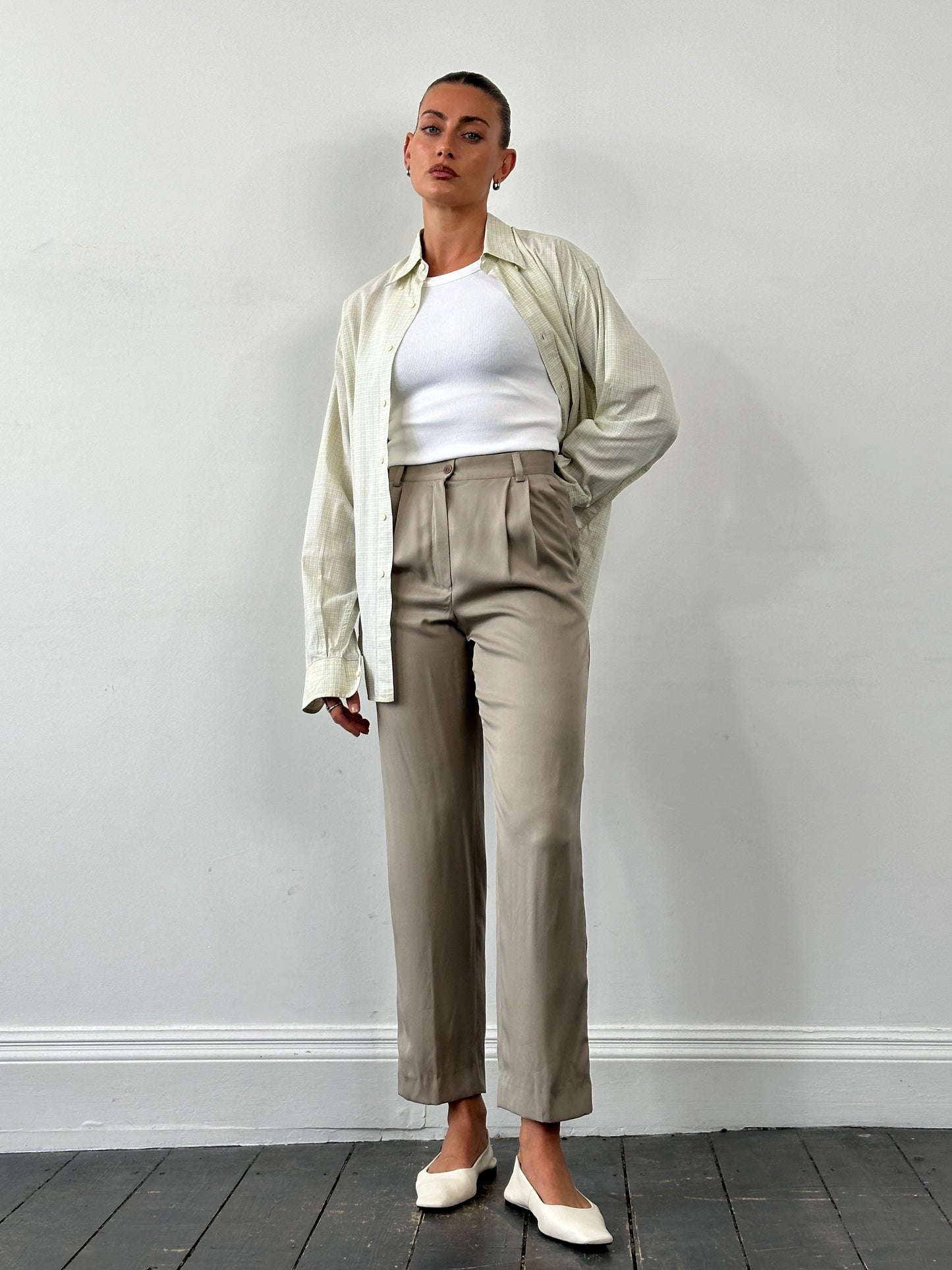 Mani Pure Silk High Waisted Trousers - W26