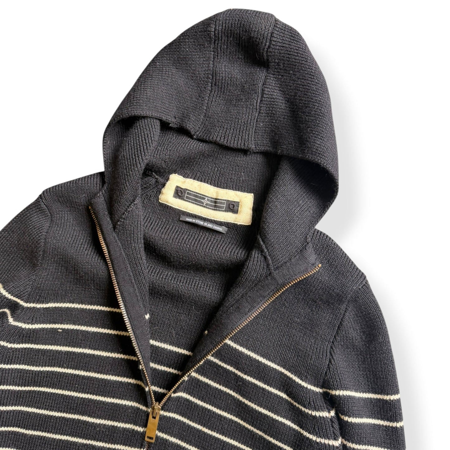 AW2007 Stone Island Denims Striped Knit Jumper (M) | Default Title, Black