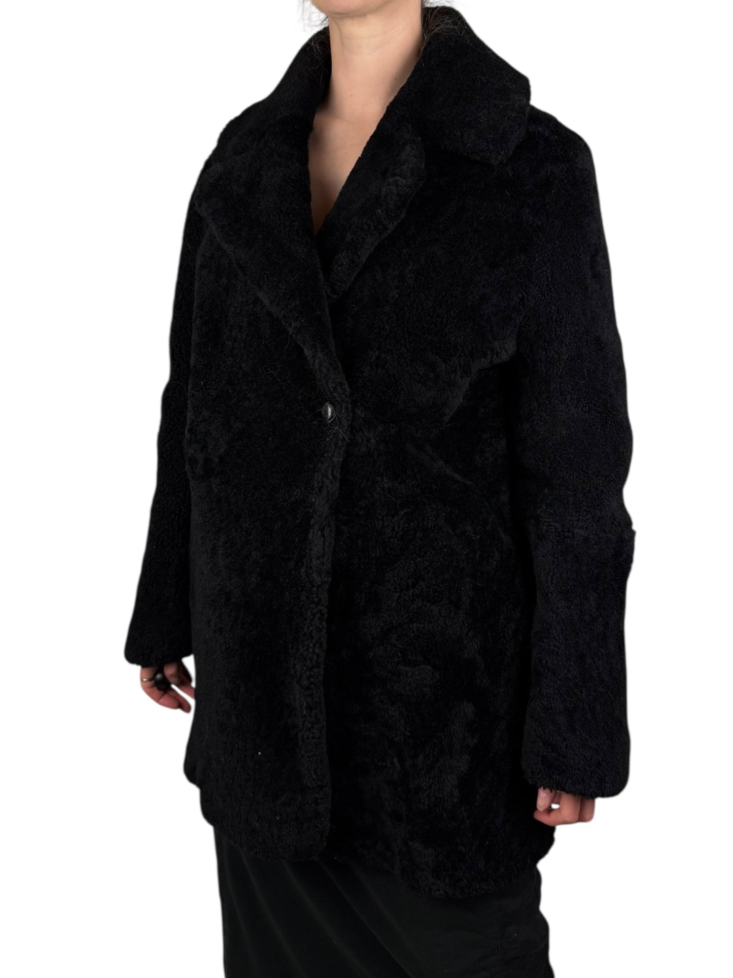 Alexander McQueen F/W 2012 Menswear shearling coat | Black, Black