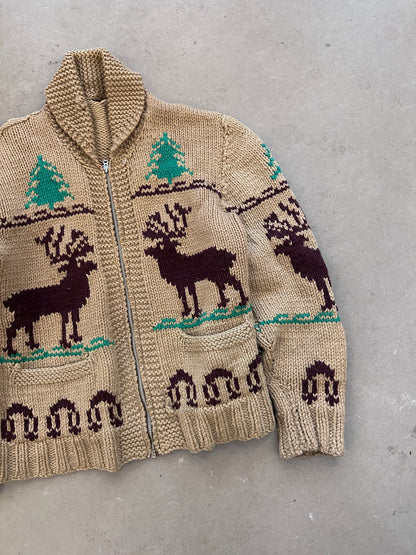 1960's Cowichan Deer Sweater - M | Default Title, Red