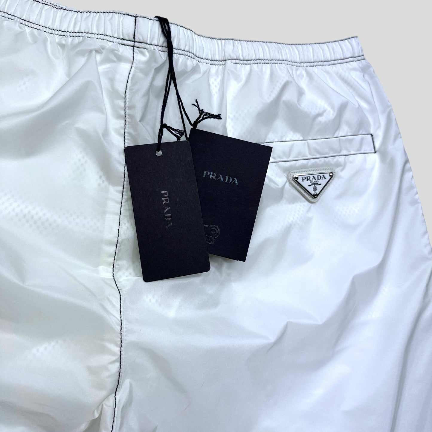 Prada Milano 2021 Re-Nylon Triangle Logo Shorts - IT52