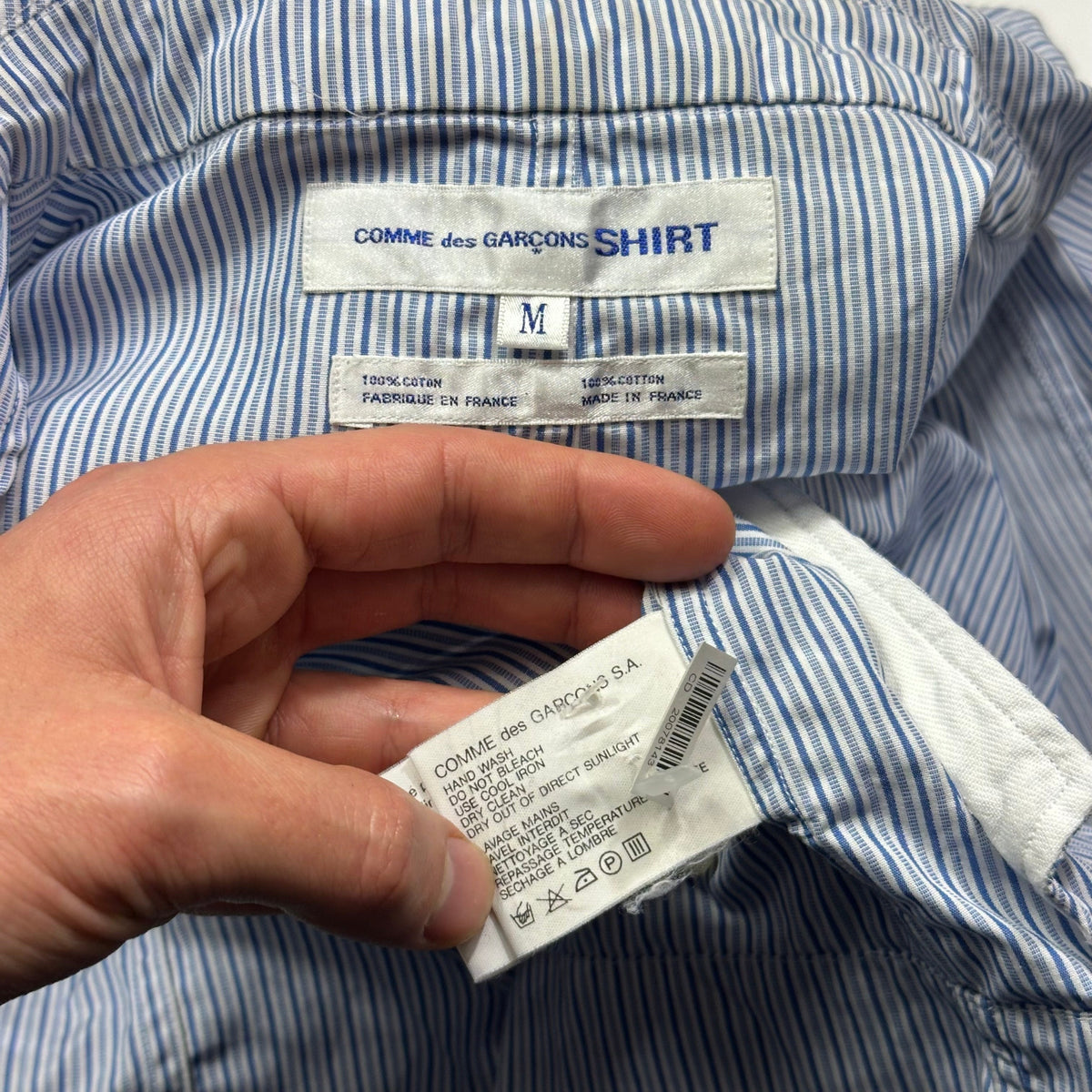 Comme Des Garçons SHIRT 90’s Plaid Striped Boxy Work Jacket - M | Blue