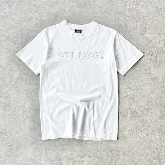 Stussy 1990s single stitch heavyweight spellout t-shirt (S)