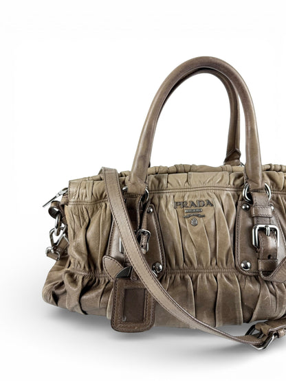 2010s Prada Tessuto Gaufre 2Way Handbag | O/S, Brown