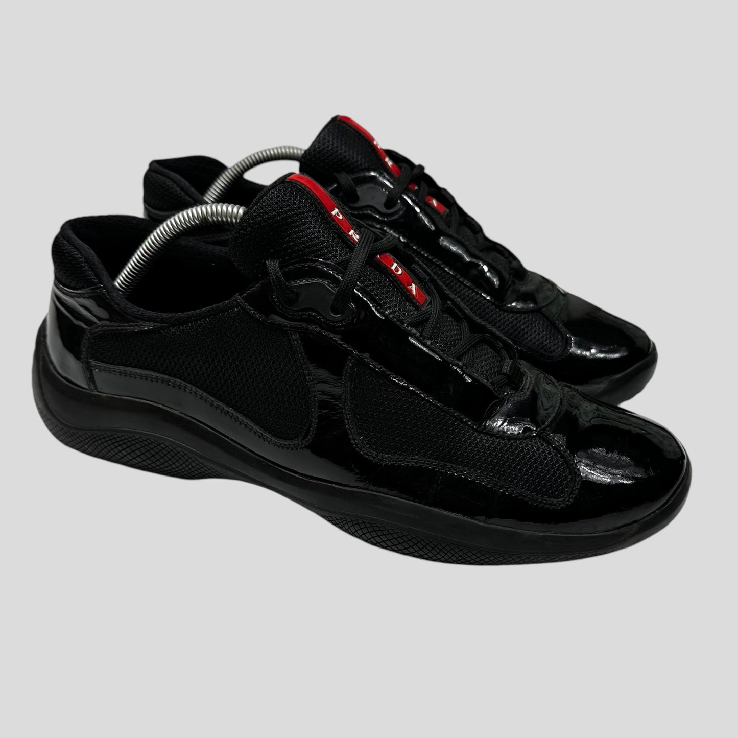 Prada Americas Cups Patent Leather Triple Black - UK9