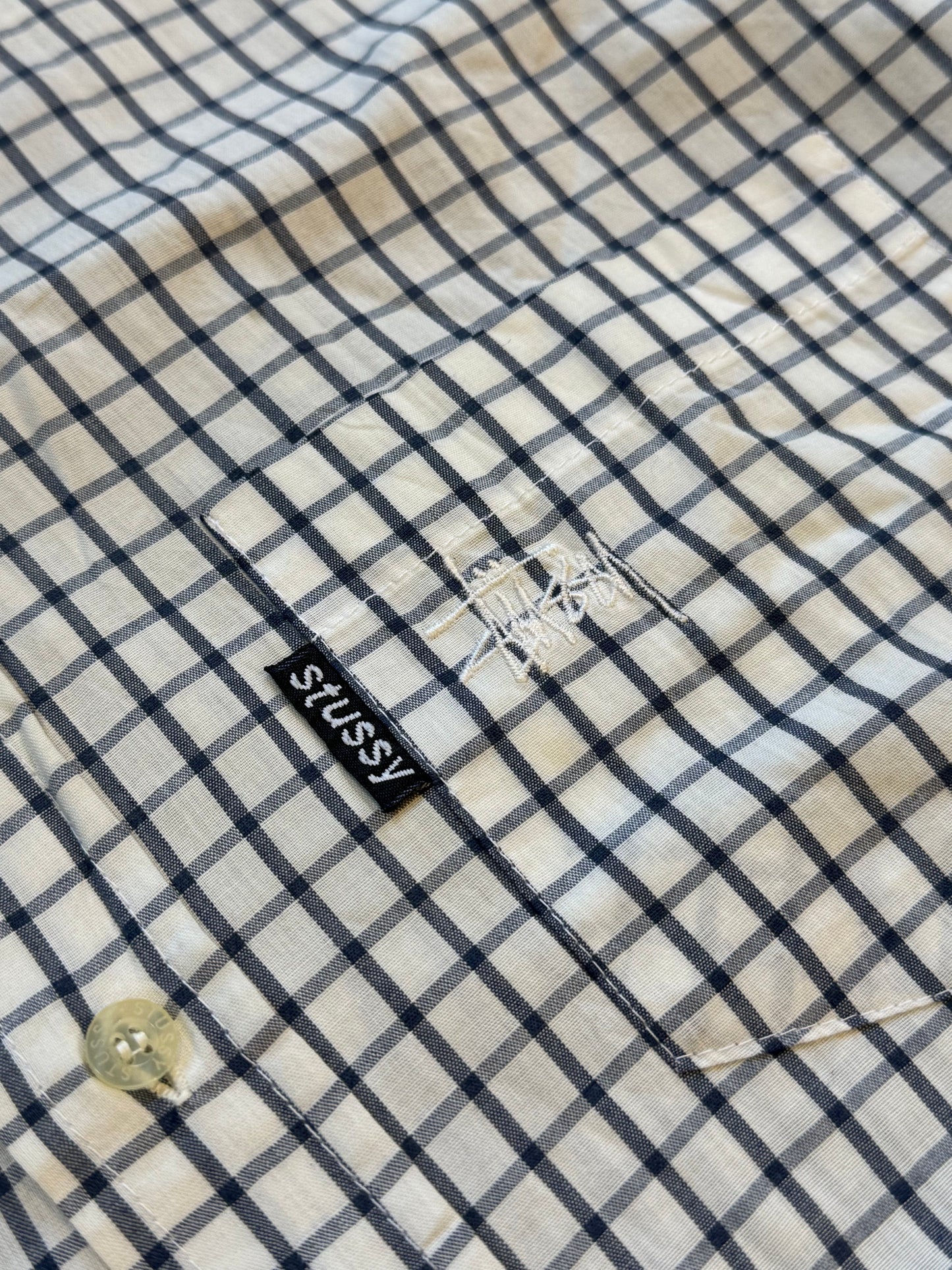 Stüssy Late 90's Plaid Check Short Sleeve Shirt XL