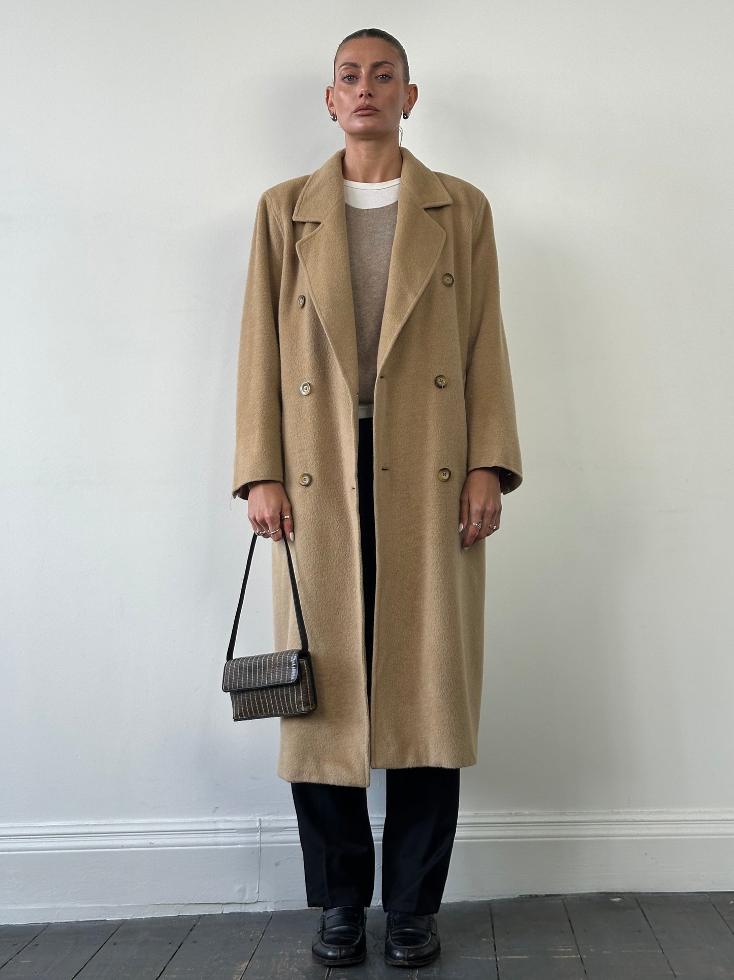 Max Mara Wool Camel Hair Double Breasted Coat - M/L