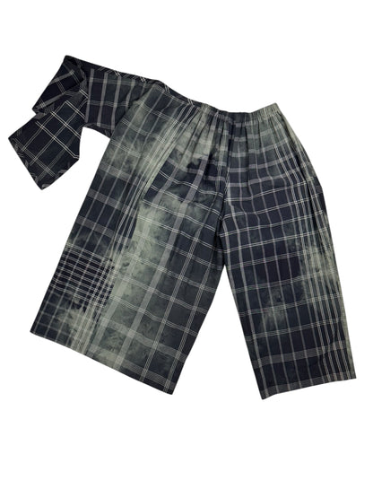 Comme des Garçons S/S 1992 check tie dye wrap trousers | Green, Green