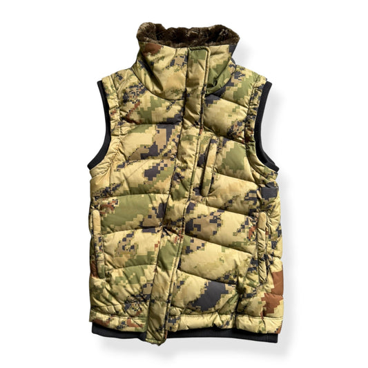 2000's Maharishi Digi Camo Asymmetric Zip Gilet (S) | Small, Brown