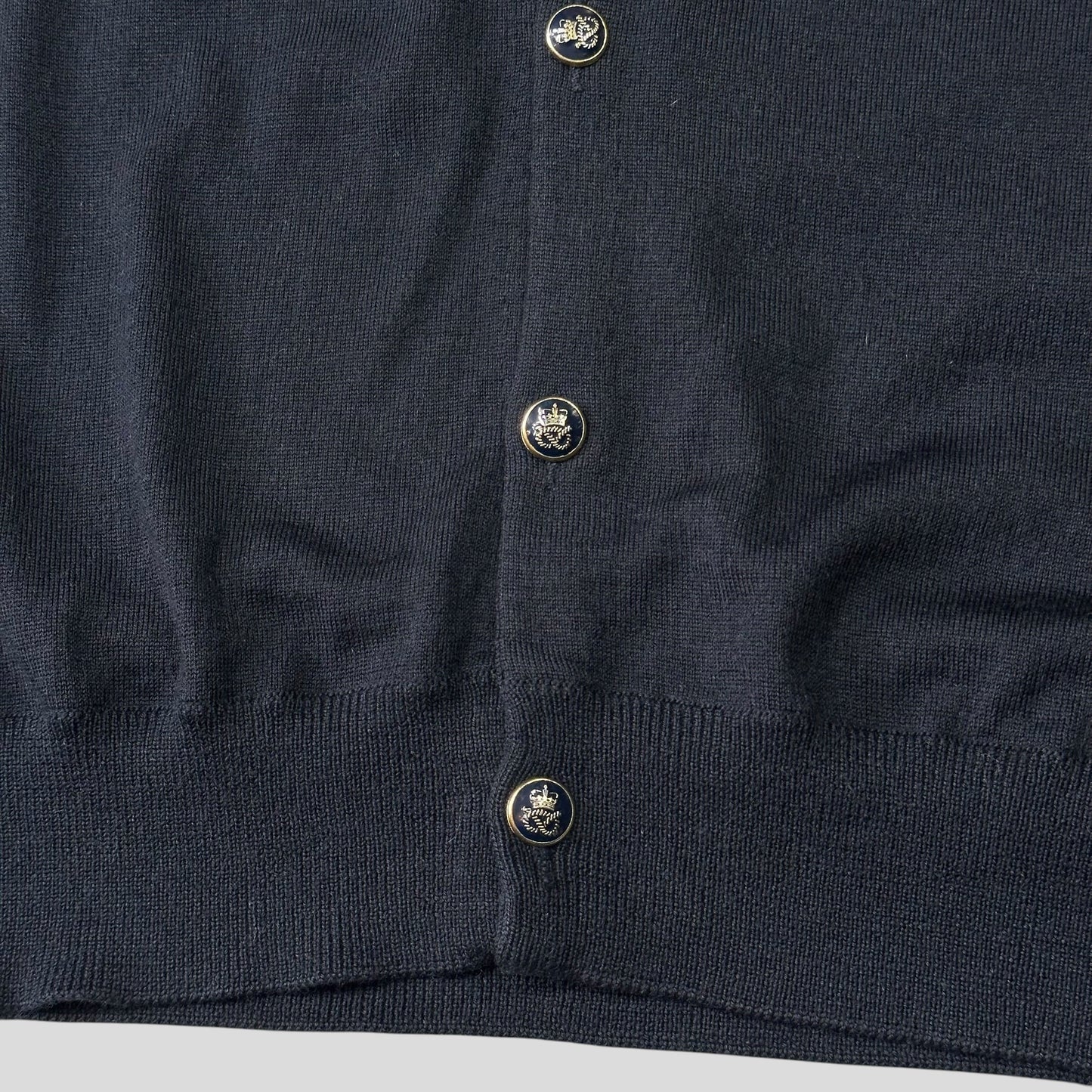 Miu Miu 00’s Crest Buttoned Navy Wool Cardigan - S/M | Default Title, Navy
