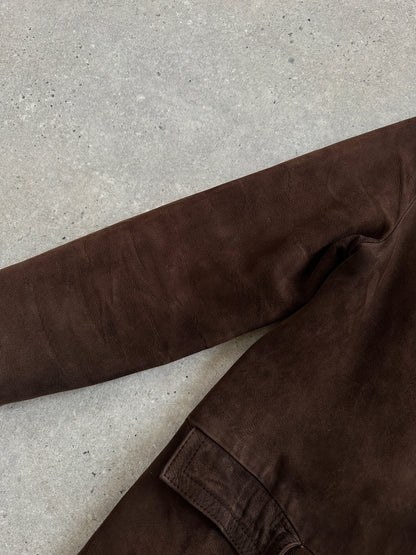 Pierre Balmain Alligator 1980s Suede Trench Coat - S/M