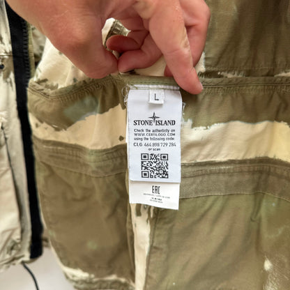 Stone Island Hand Corrosion Field Jacket 2017 (L) | Large, Cream