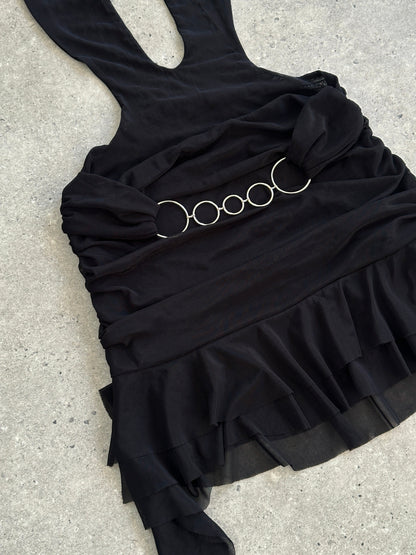 Vintage 1990s Layered Ruffle Mini Skirt - S