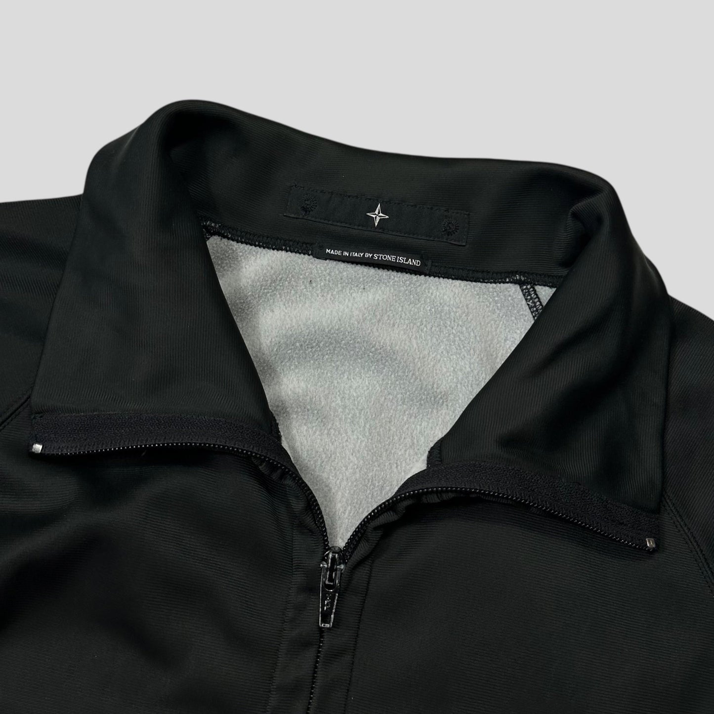 Stone Island AW04 Denims Spellout Logo Black Track Jacket - L