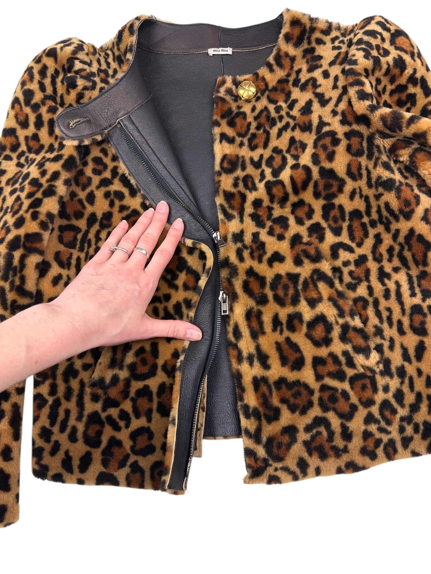 Miu Miu Automne 2010 shearling leopard jacket