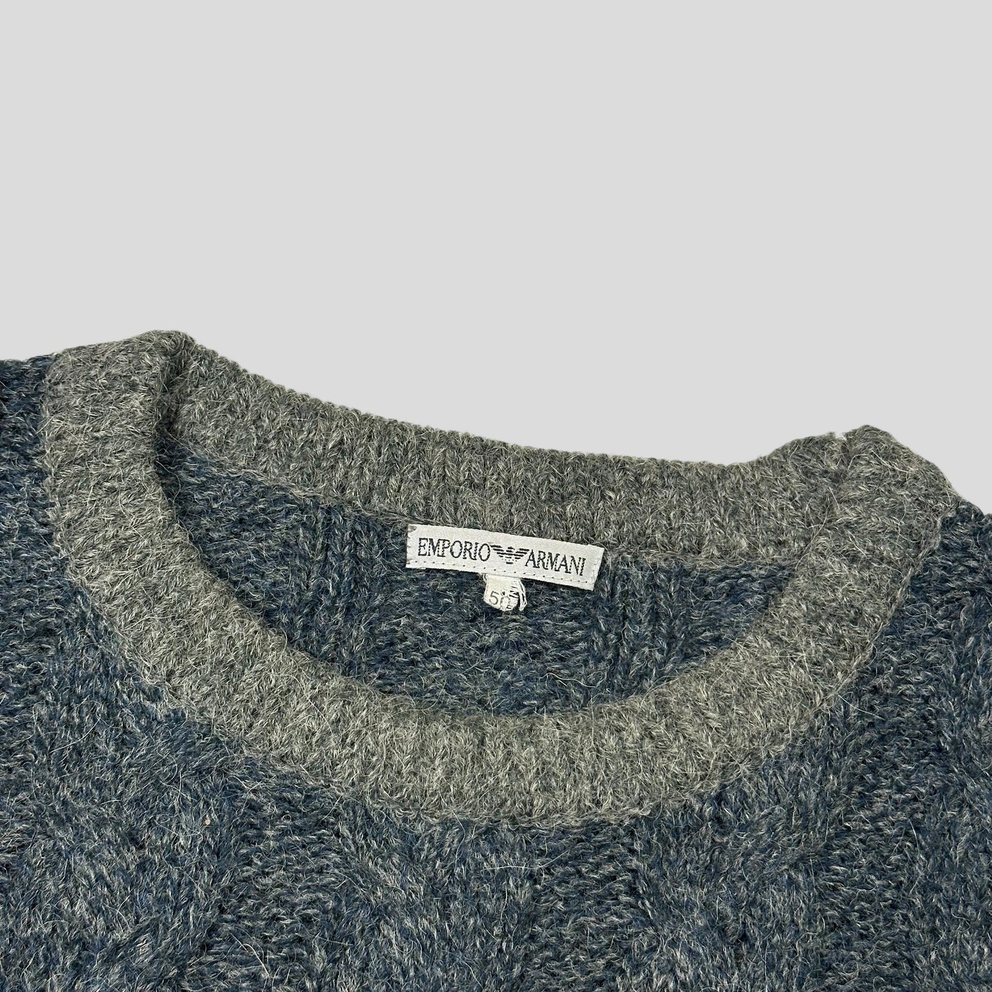 Emporio Armani 80’s Alpaca Wool Cable Knit Jumper - L | Default Title, Multicoloured