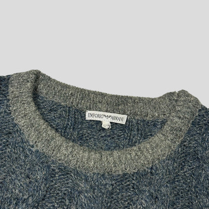 Emporio Armani 80’s Alpaca Wool Cable Knit Jumper - L | Default Title, Multicoloured