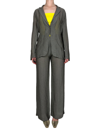 Emporio Armani 1990s herringbone trouser suit