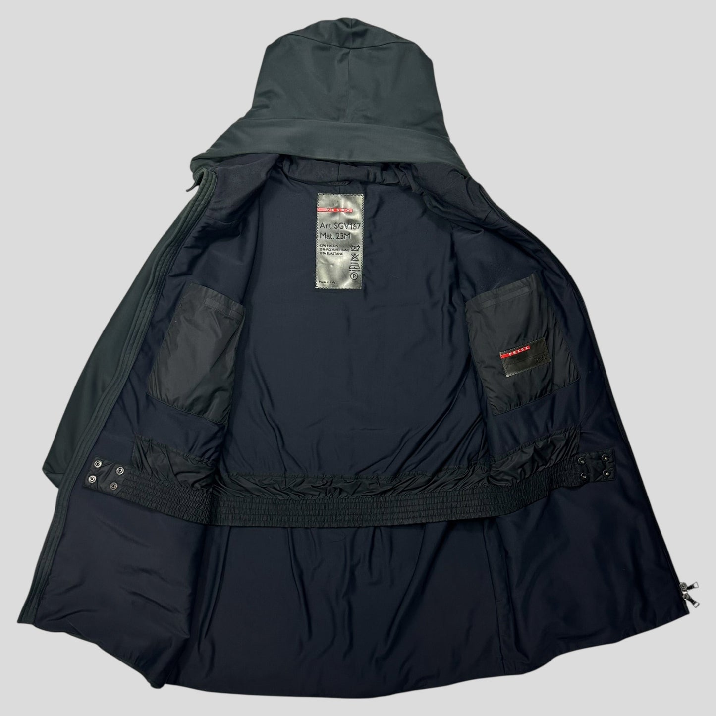 Prada Sport AW00 Beekeeper Hood Soft Touch Nylon Parka Jacket - IT52 | Default Title, Multicoloured