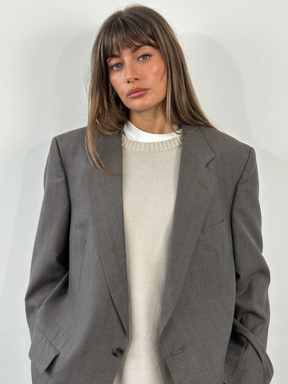 Christian Dior Monsieur 1990s Stripe Single Breasted Blazer 44R/XL