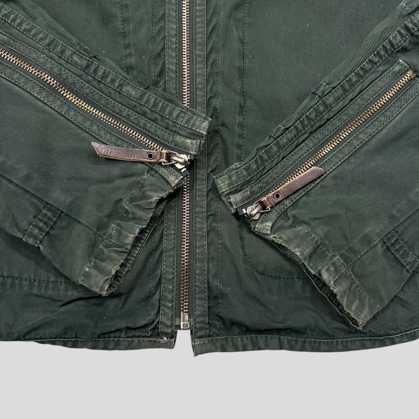 Diesel 00’s Green Cotton Multipocket Cargo Moto Jacket - L