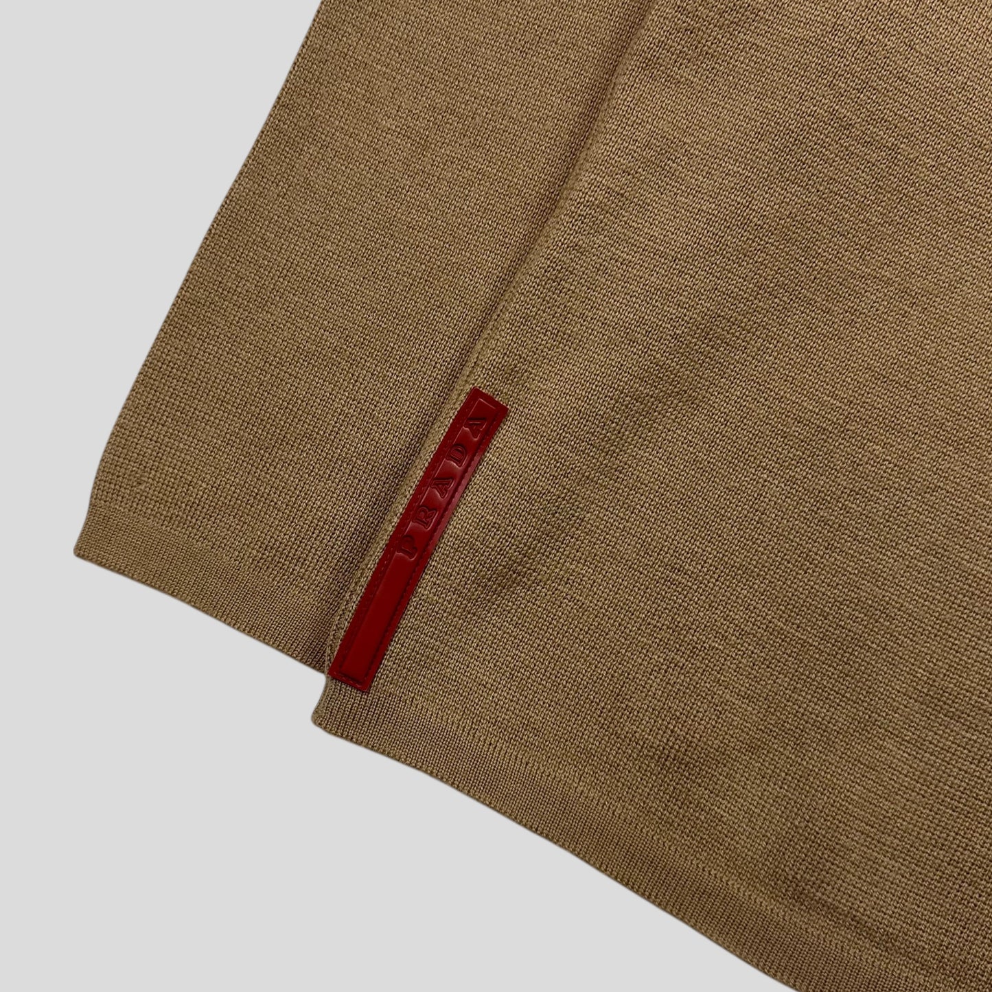 Prada Sport 00’s Ventilated Roll-neck Camel Knit Jumper - IT48 | Default Title, Multicoloured