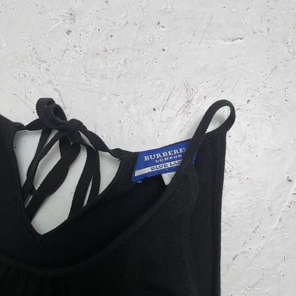 2000s burberry blue label black top | O/S, Black