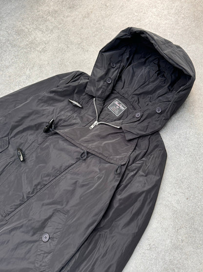 2000 Final Home Issey Miyake Asymmetrical Black Toggle Button Jacket