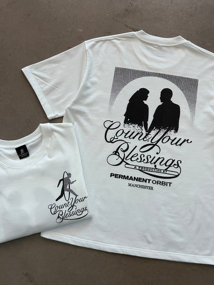 Permanent Orbit Count Your Blessings T-Shirt - White | Medium, White