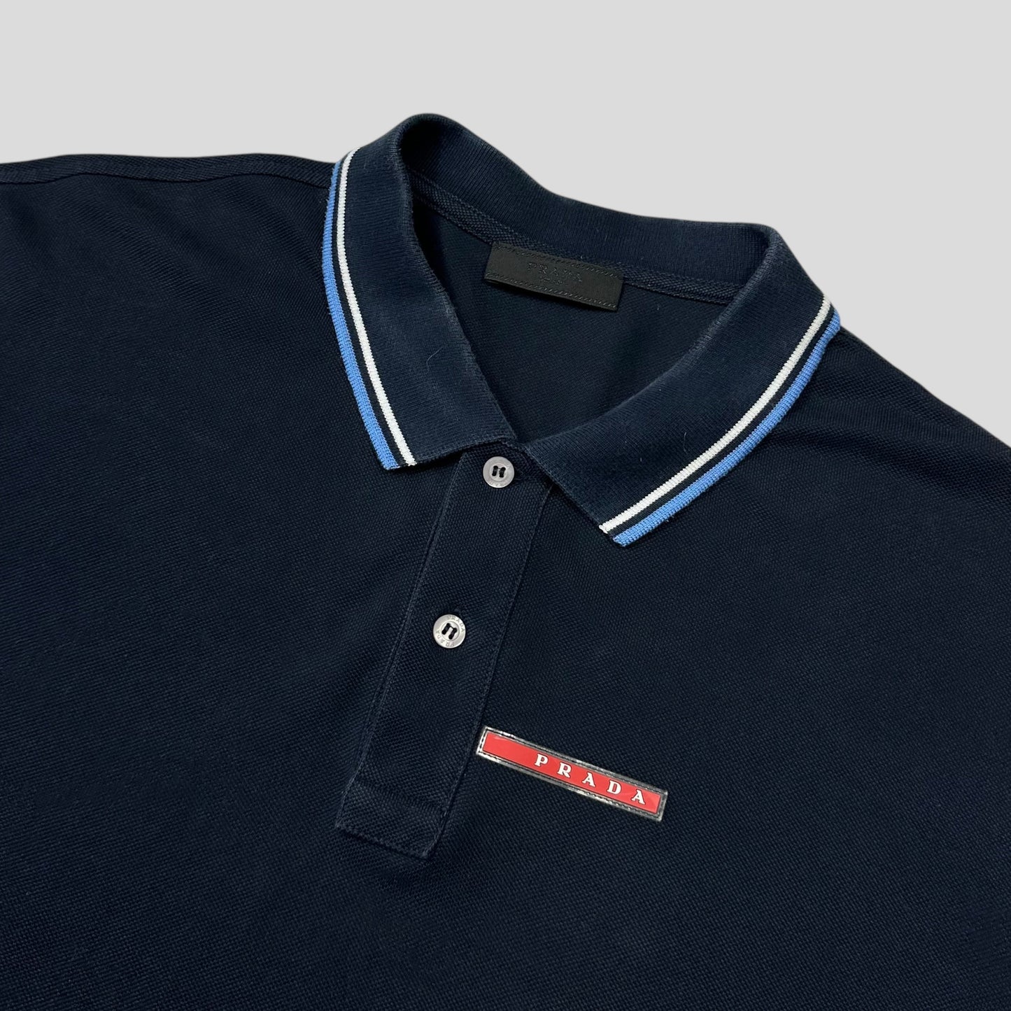 Prada Milano 2017 Navy Red Tab Polo - 3XL (XL/XXL)