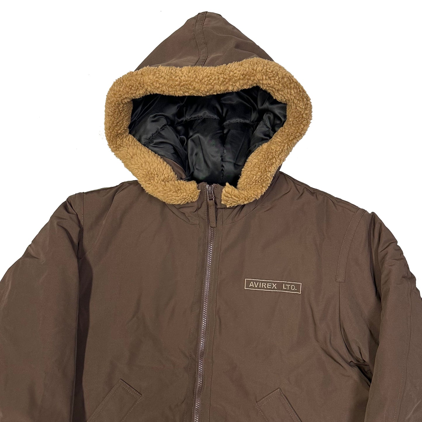 Avirex Fleece Lined Jacket In Brown ( L )