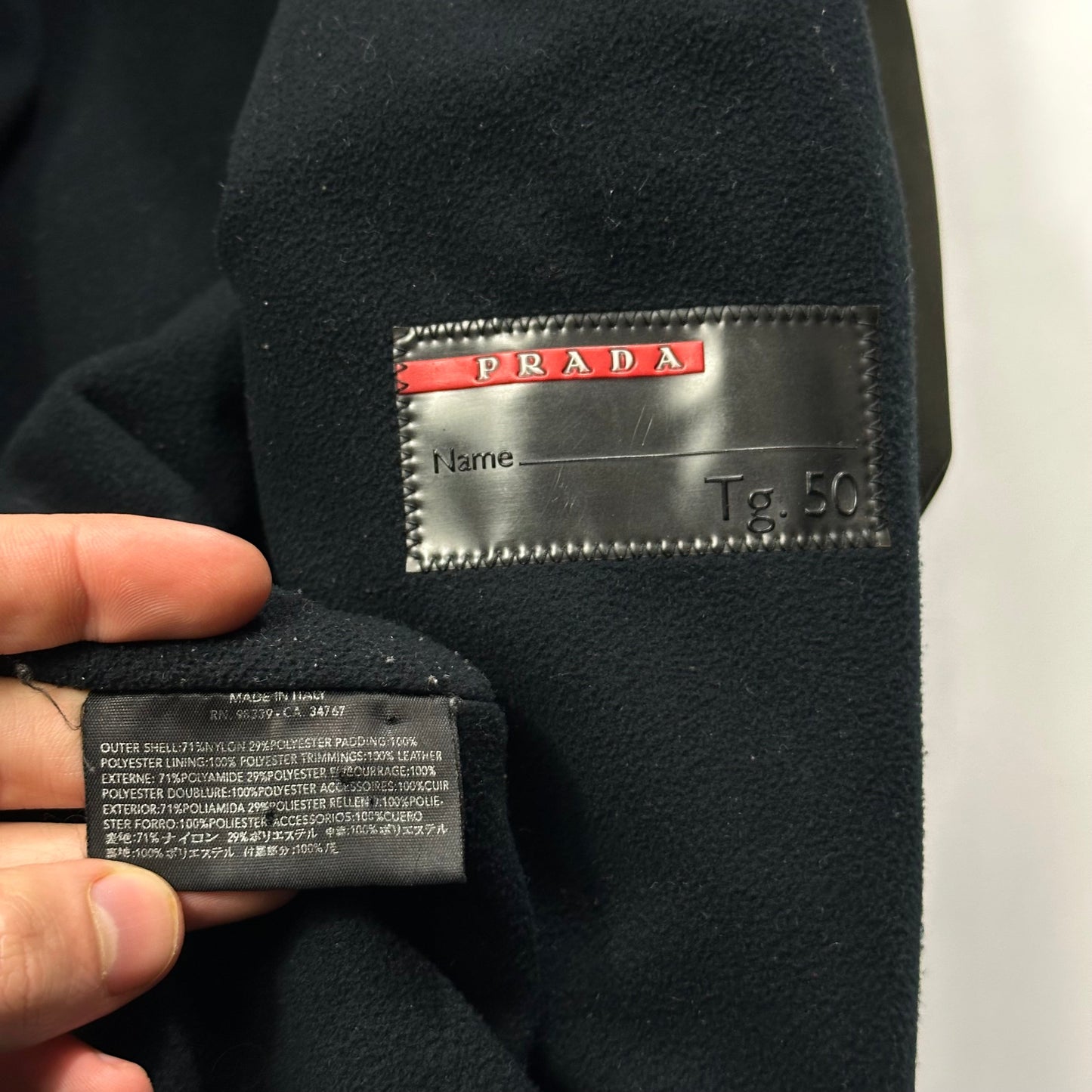 Prada Sport 1999 Balaclava Fleece Lined Moto Jacket - IT50 (L)