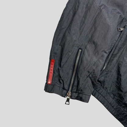 Prada Sport 00’s Metal Nylon + Leather Moto Biker Jacket - IT52 (M)