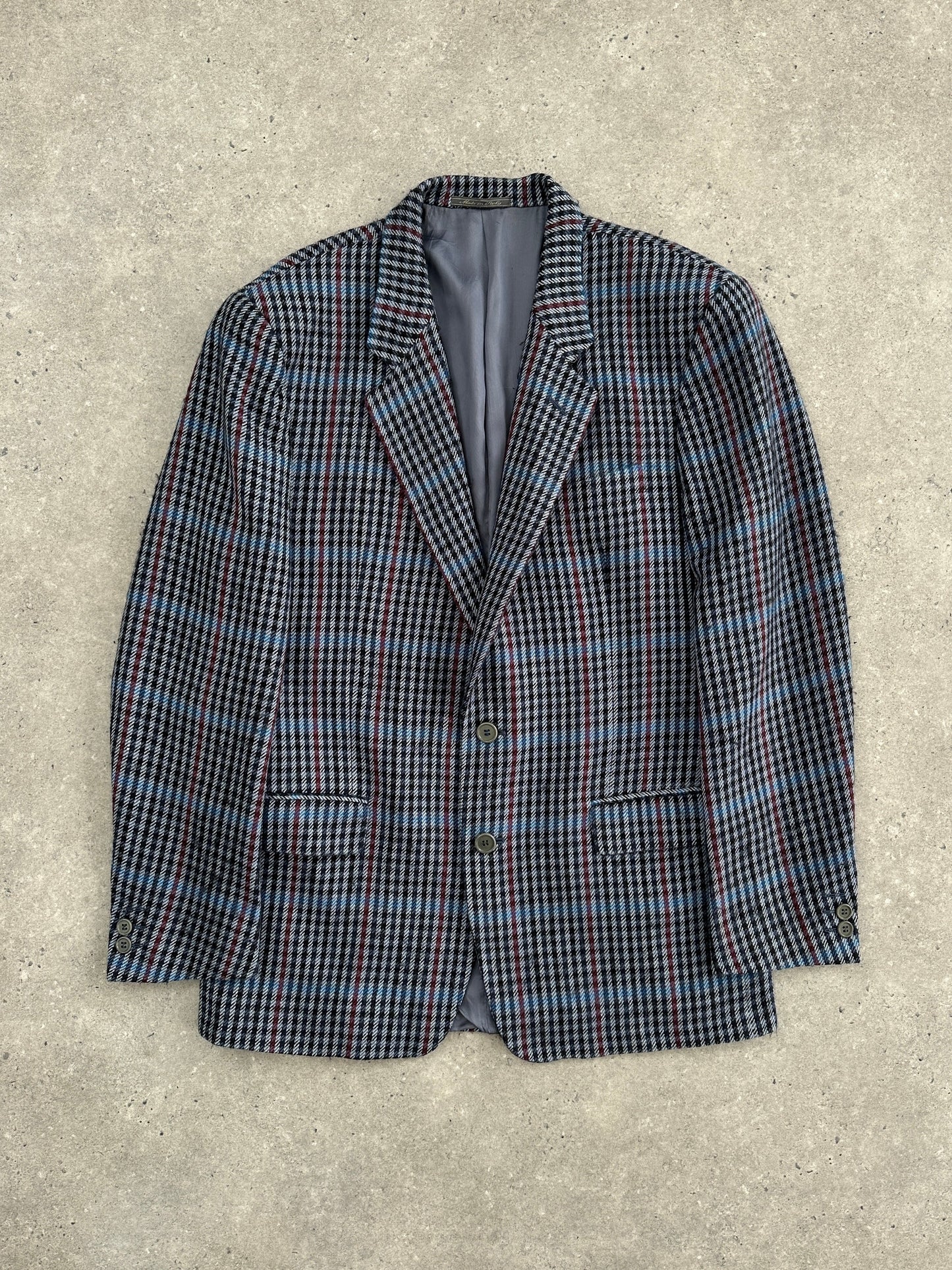 Christian Dior Monsieur 1990s Brushed Wool Houndstooth Blazer - 42R/XL